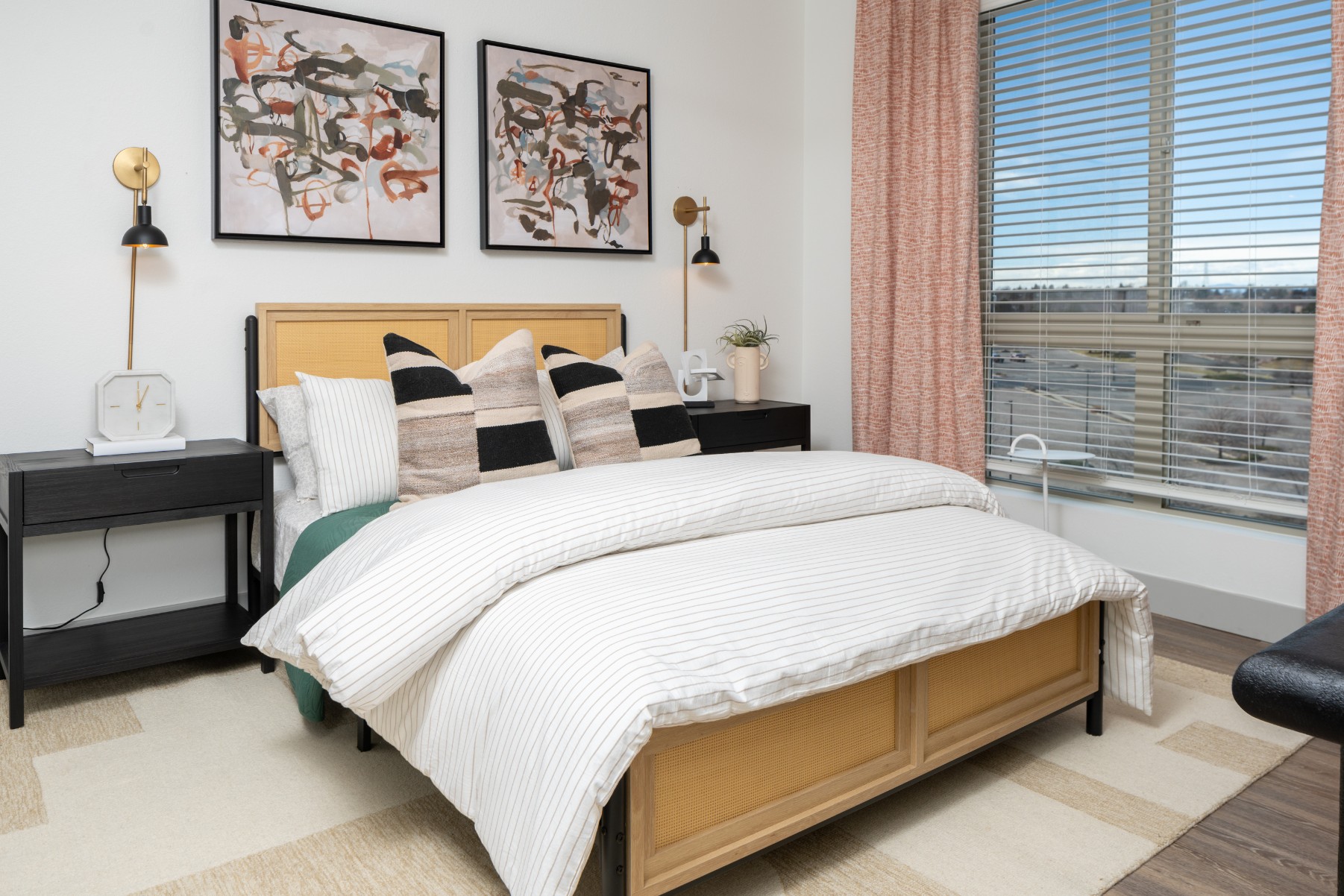 Model bedroom with large window