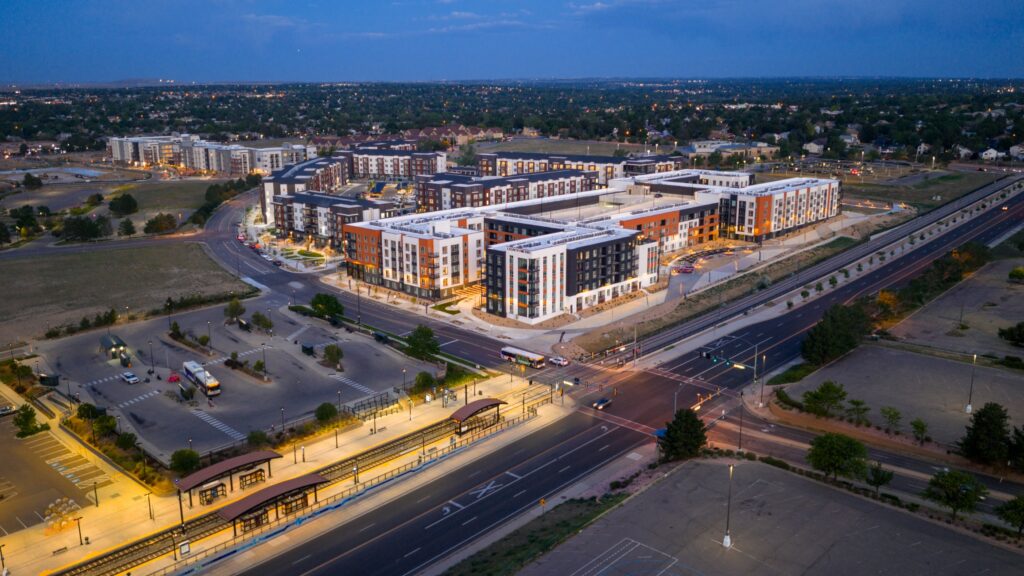 Aerial view of Legacy Metro 525 luxury apartments